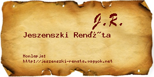 Jeszenszki Renáta névjegykártya